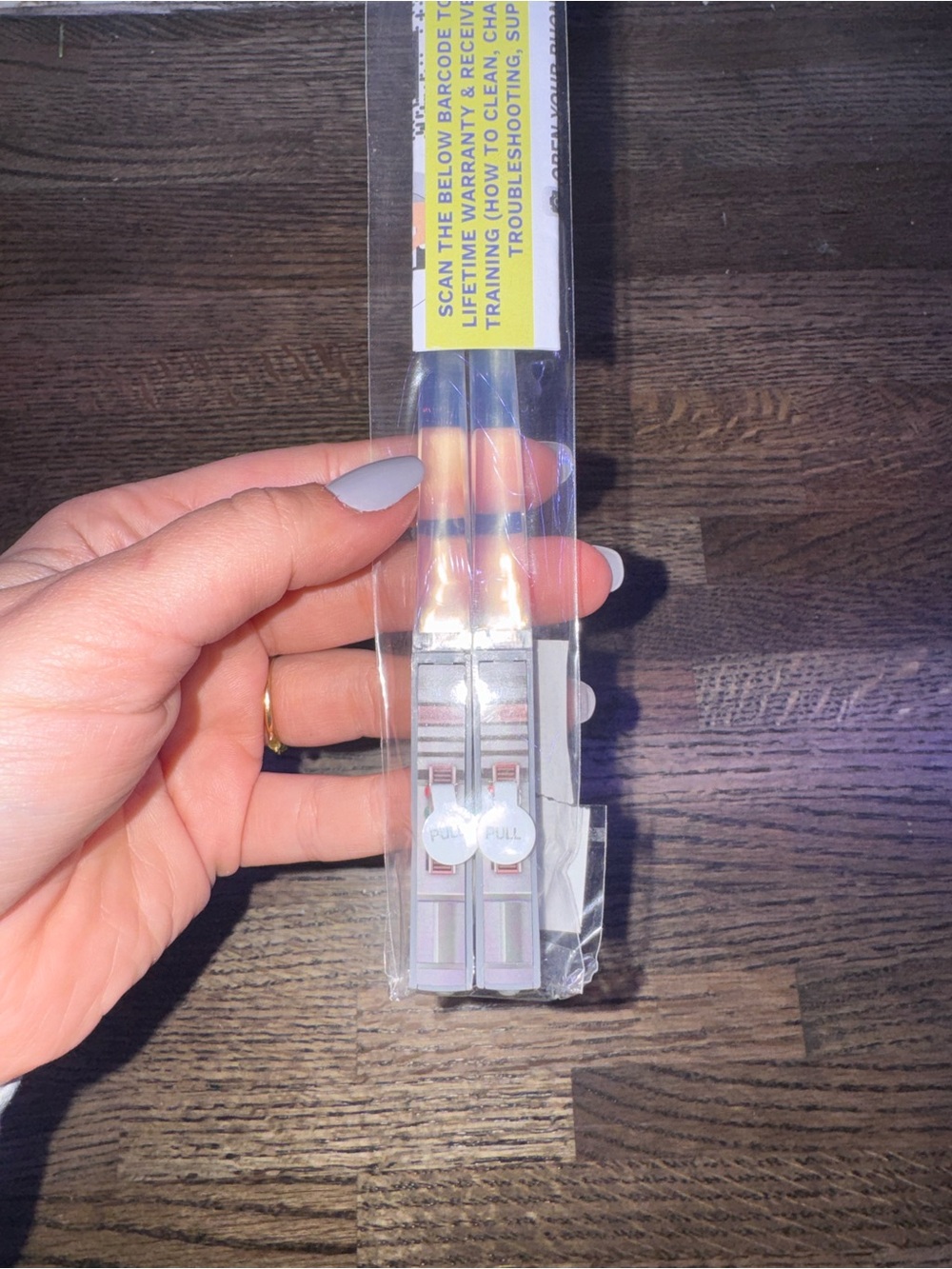 Star Wars light up Lightsaber Chopsticks - Silver Accents